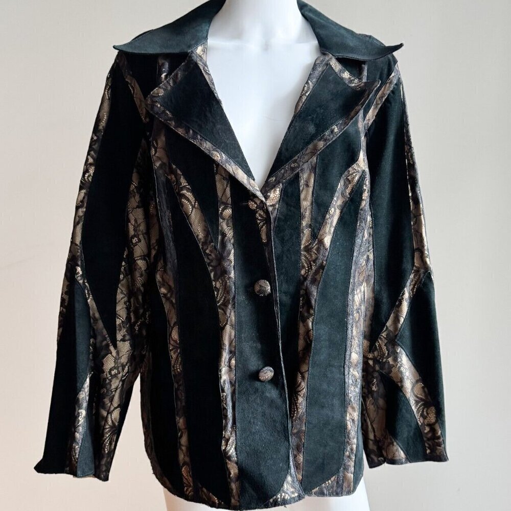 Laura Plus Suede Lace Detail Fitted Jacket 18